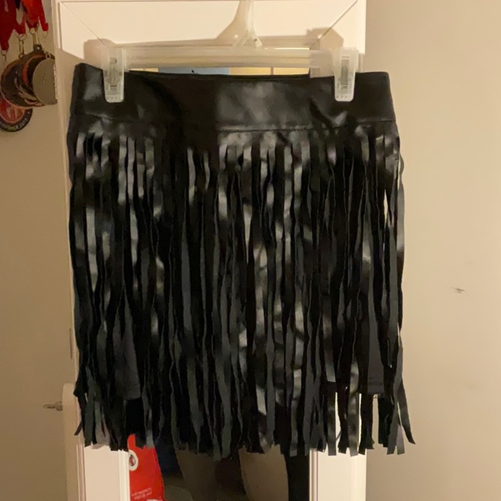 Black Fringe Skirt 3 piece set adjustable NWT
